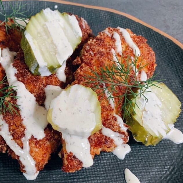 Dill-icious Chicken Cutlets with Dilly Ranch Dressing