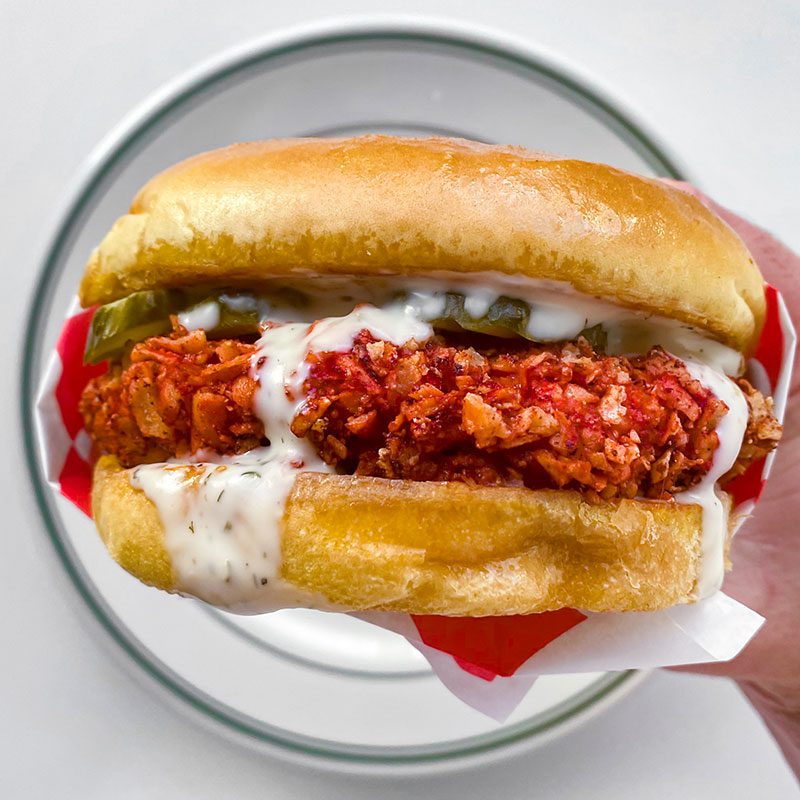 Vegan Takis Friend Chick’n Sandwich